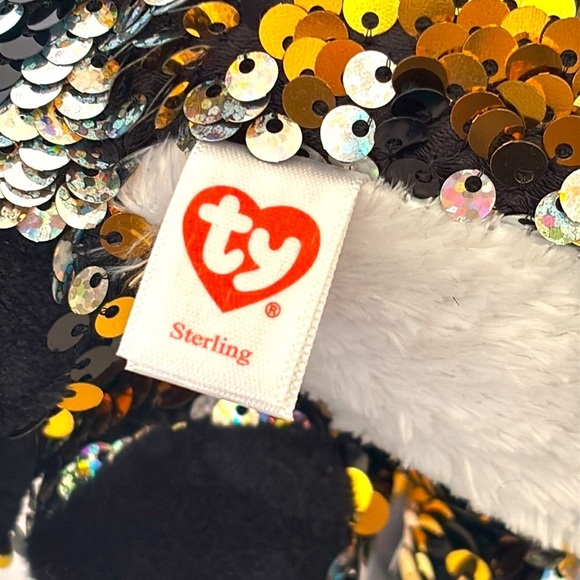 Brand New Ty Flippables STERLING Leopard Beanie Boos Sequins Plush 9" Medium - Picture 12 of 13